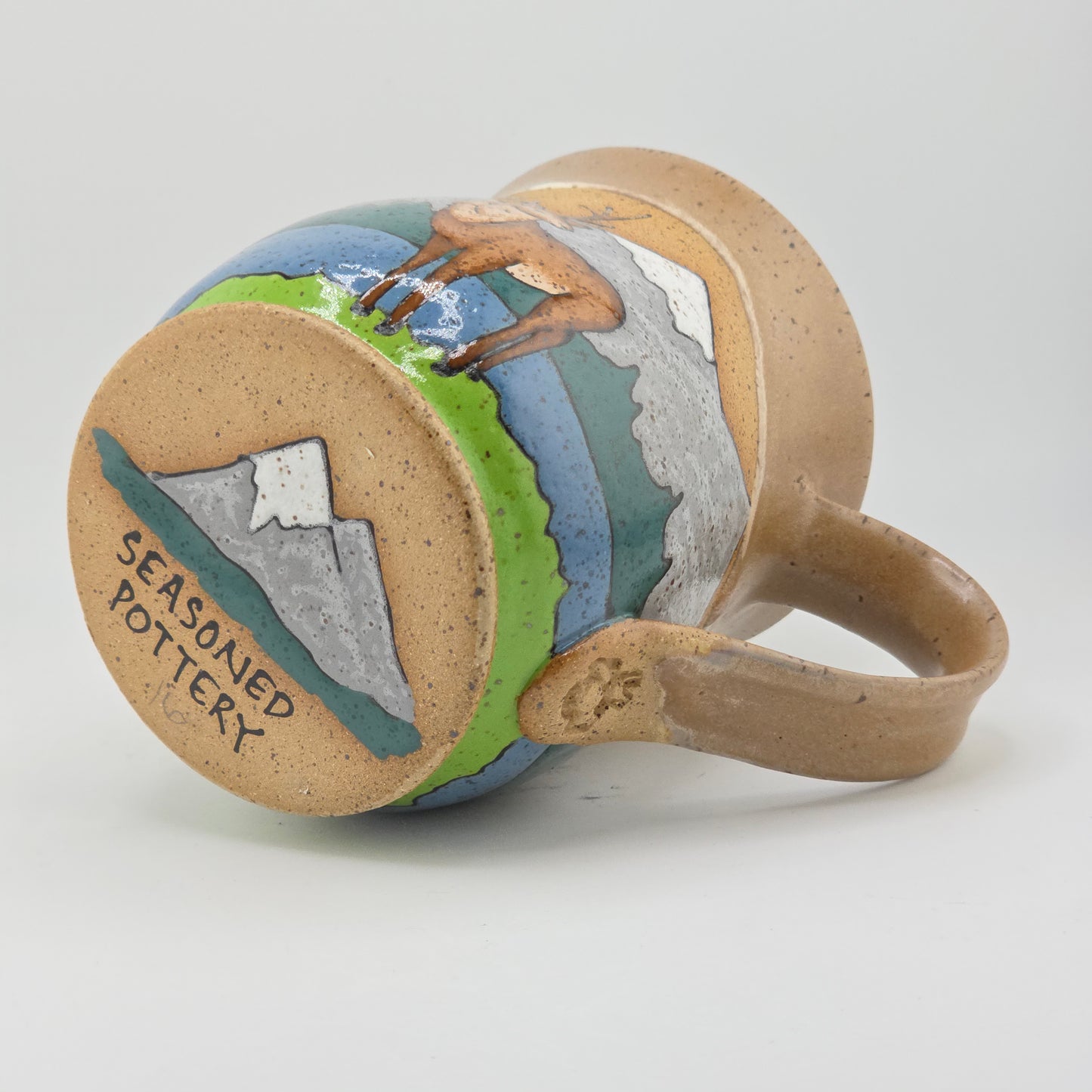 #16 Handmade stoneware mug 16-17 oz