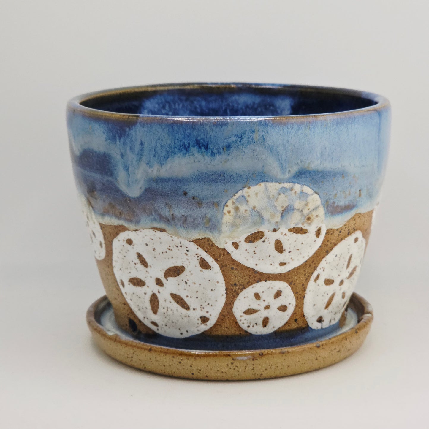 #044 Handmade stoneware flower pot 4x5