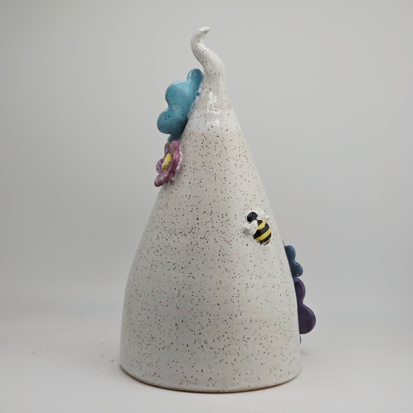 #52 Handmade stoneware ghost luminary 8"